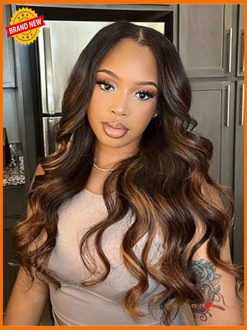 Body Wave Human Hair Half Wig 200% Density 3 In 1 Glueless Wear And Go Flip
